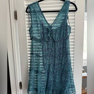 American Eagle Outfitters Green and Blue Patterned Dress